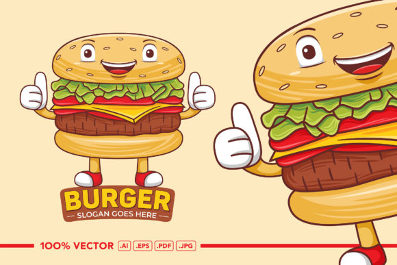 Burger Mascot Logo Vector Graphic: A Versatile Tool for Branding and Design