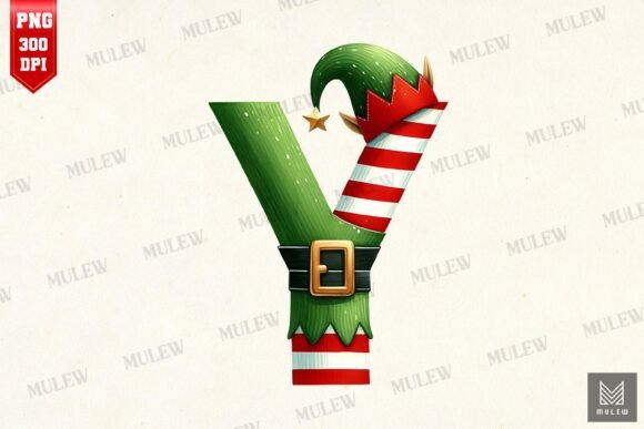 Christmas Elf Letter Y Clipart PNG
