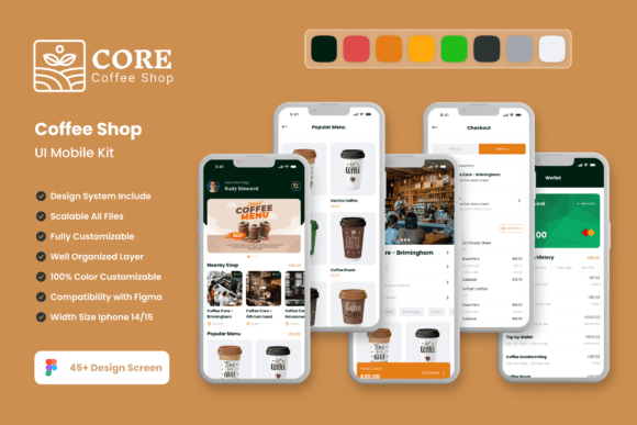 Core Coffe Shop App Mobile UI KIT