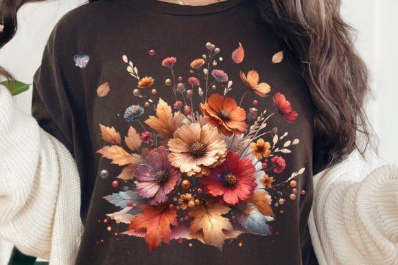 Cottagecore Fall Flowers PNG Autumn