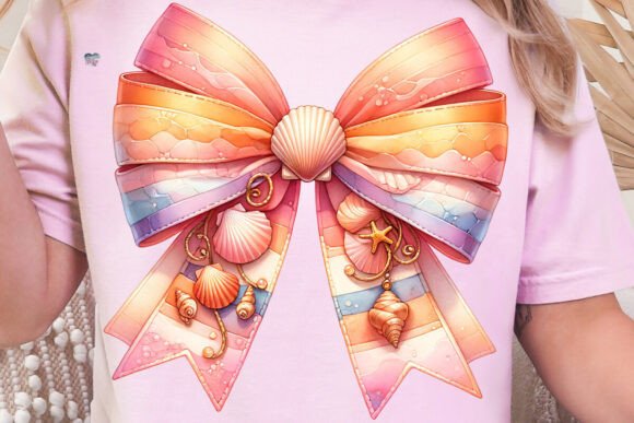 Discover the Beauty of Ocean Sunset Ombre Bow PNG Beach