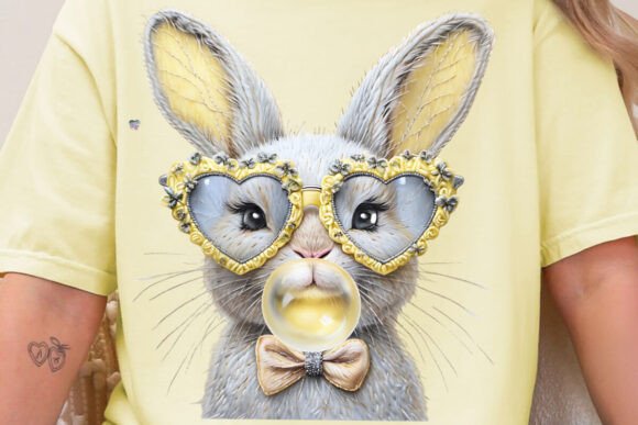 Embracing the Charm of Embroidered Easter Bunny Bubble PNG in Modern Design