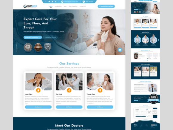 ENT Doctor Website Design UI Kit