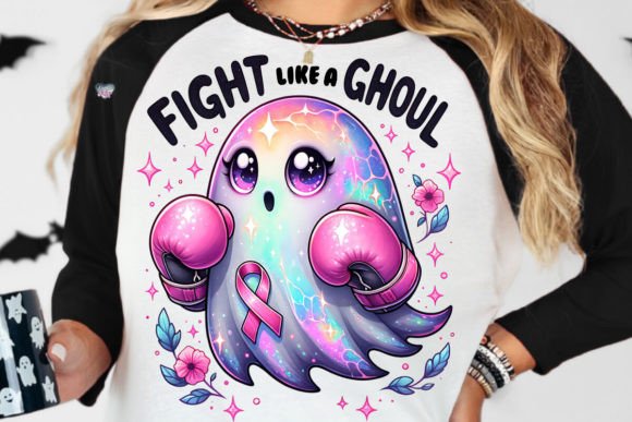 Fight Breast Cancer PNG Cute Pink Ghost
