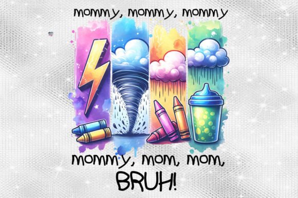 Mommy Mom Bruh PNG Kids Brushstroke: A Versatile Design for Creative Parents