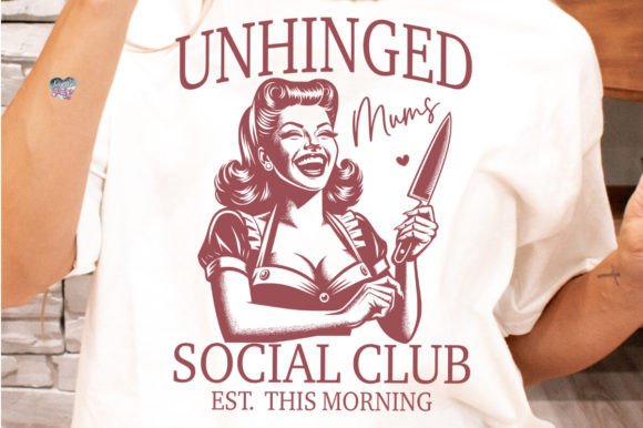Unhinged Mum Social Club PNG Pin Up Girl: A Versatile Digital Design for Creative Projects