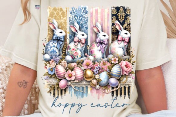 Vintage Coquette Bunny PNG Brushstroke: A Timeless Digital Design for Creative Projects