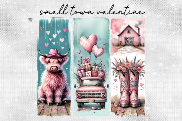 Western Small Town Valentine PNG Farm: A Unique Digital Resource for Print on Demand