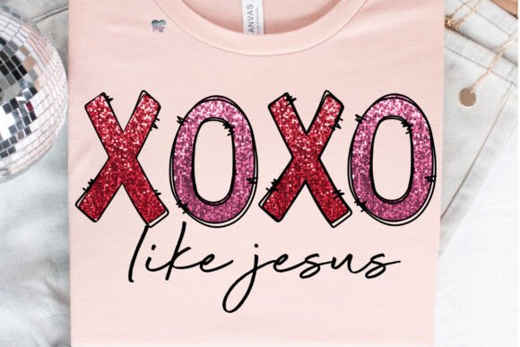 XOXO Love Like Jesus PNG Sequins: A Versatile Digital Design for Creative Projects